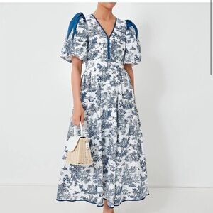 Tuckernuck hyacinth house blue toile reynolds midi dress